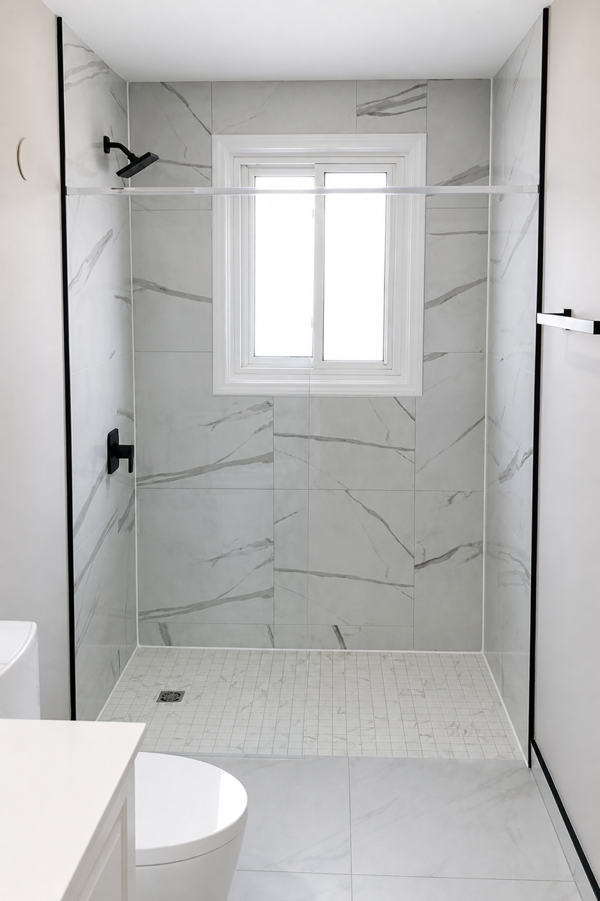 Modern Marble Shower Renovation